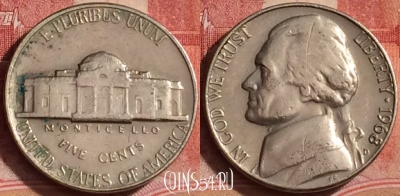 США 5 центов 1968 года D, KM# A192, 391-007