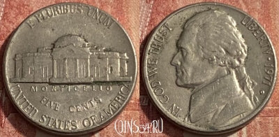 США 5 центов 1971 D, KM# A192, 215q-134