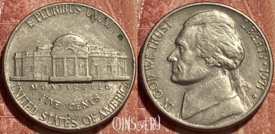 США 5 центов 1971 D, KM# A192, 390q-140
