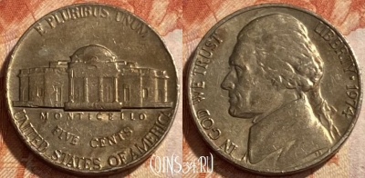 США 5 центов 1974 года, KM# A192, 493р-092