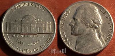 США 5 центов 1980 года, KM# A192, 54-074