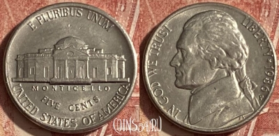 США 5 центов 1986 P, KM# A192, 065q-047