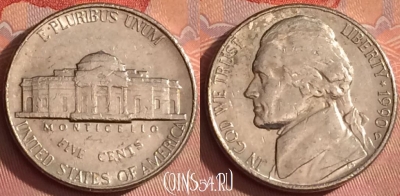 США 5 центов 1990 года D, KM# A192, 331l-030