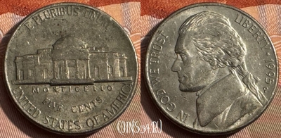 США 5 центов 1995 года P, KM# A192, 156s-144