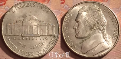 США 5 центов 2000 года P, KM# A192, 376k-131