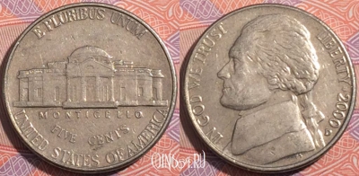 США 5 центов 2000 года D, KM# A192, a050-088