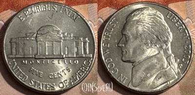 США 5 центов 2003 P, KM# A192, 145s-136