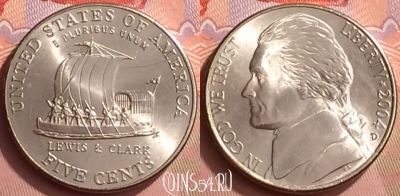 США 5 центов 2004 года D, KM# 361, 054l-174
