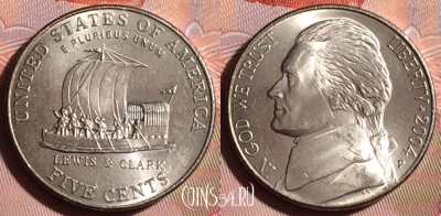 США 5 центов 2004 года P, KM# 361, 334-048