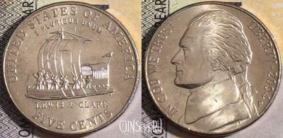 США 5 центов 2004 года P, KM# 361, UNC, 160-010