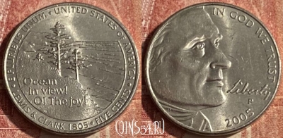 США 5 центов 2005 года P, KM# 369, 049p-193