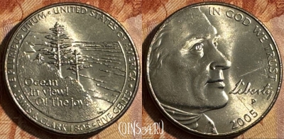 США 5 центов 2005 P, KM# 369, UNC, s513s-096