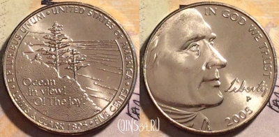 США 5 центов 2005 года P, KM# 369, UNC, 163-008