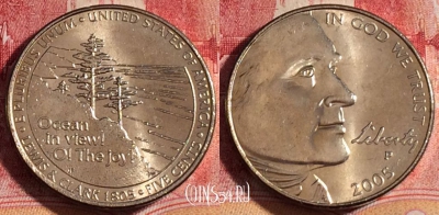 США 5 центов 2005 года P, KM# 369, UNC, 262-133