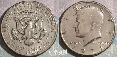 США 50 центов 1971 года, KM# 202b, a087-061