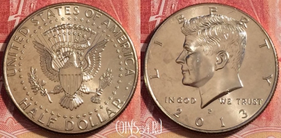 США 50 центов 2013 P, KM# A202b, UNC, 261-009 ♛