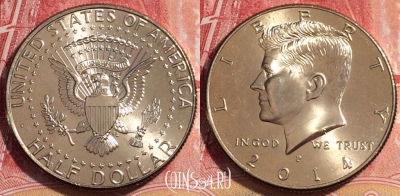 США 50 центов 2014 года P, KM# A202b, UNC, 261-015