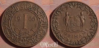 Суринам 1 цент 1966 года, KM# 11, 052i-122