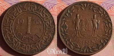 Суринам 1 цент 1966 года, KM# 11, 130g-117