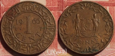 Суринам 1 цент 1966 года, KM# 11, s260-035