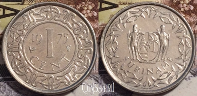 Суринам 1 цент 1975 года, KM# 11a, UNC, 238-116