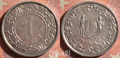Суринам 1 цент 1979 года, KM# 11a, 148i-125