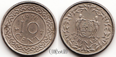 Суринам 10 центов 1976 года, 56-100