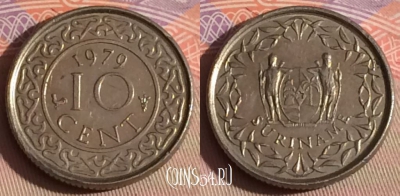 Суринам 10 центов 1979 года, KM# 13, 326-040