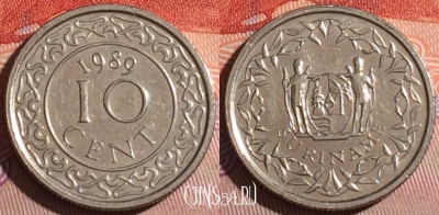 Суринам 10 центов 1989 года, KM# 13a, 266c-064