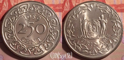 Суринам 250 центов 1989 года, KM# 24, 065j-052