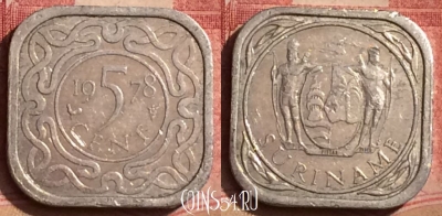 Суринам 5 центов 1978 года, KM# 12a, 395-118