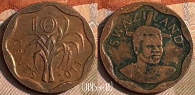 Свазиленд 10 центов 2011 года, KM# 57, 229t-001