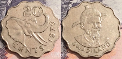 Свазиленд 20 центов 1979 года, KM# 11, 171-066