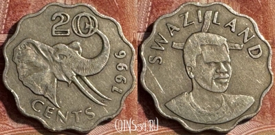 Свазиленд 20 центов 1996 года, KM# 50.1, 179s-003 ♛