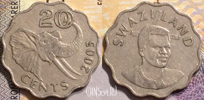 Свазиленд 20 центов 2005 года, KM# 50.2, 150-081