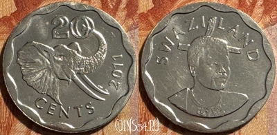 Свазиленд 20 центов 2011 года, KM# 58, s502s-075