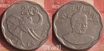 Свазиленд 20 центов 2015 года, 181m-132