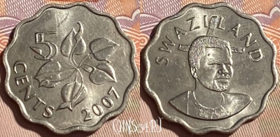 Свазиленд 5 центов 2007 года, KM# 48, 464q-102