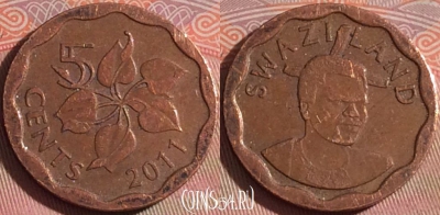 Свазиленд 5 центов 2011 года, KM# 56, 120b-073