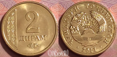 Таджикистан 2 дирама 2011 года, KM# 36, UNC, 088k-038