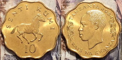 Танзания 10 центов 1984 года, КМ# 11, UNC, 135-076