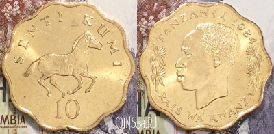 Танзания 10 центов 1984 года, КМ 11, 119-019