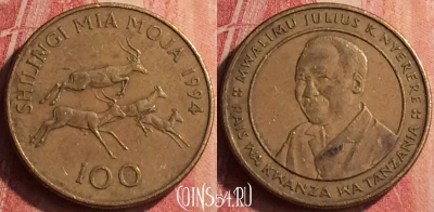 Танзания 100 шиллингов 1994 года, KM# 32, 383n-065