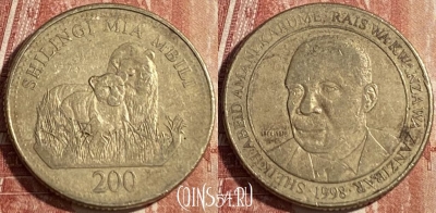 Танзания 200 шиллингов 1998 года, KM# 34, 128r-062
