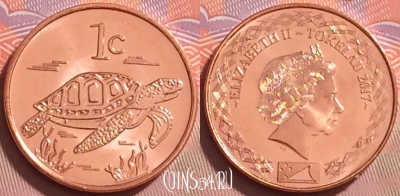 Токелау 1 цент 2017 года, UNC, 121j-123