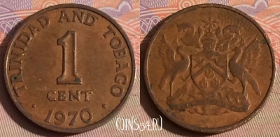 Тринидад и Тобаго 1 цент 1970 года, KM# 1, 326-021