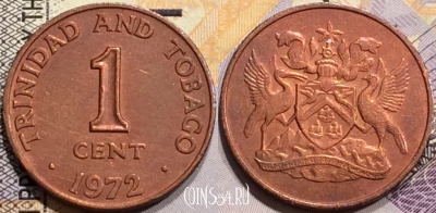 Тринидад и Тобаго 1 цент 1972 года, KM 1, 140-008