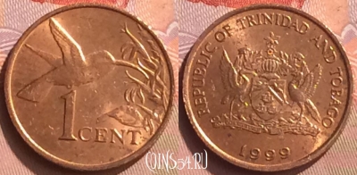 Тринидад и Тобаго 1 цент 1999 года, KM# 29, 078o-143