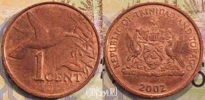 Тринидад и Тобаго 1 цент 2002 года, KM 29, 114-087
