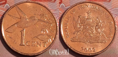 Тринидад и Тобаго 1 цент 2002 года, KM# 29, 229a-134